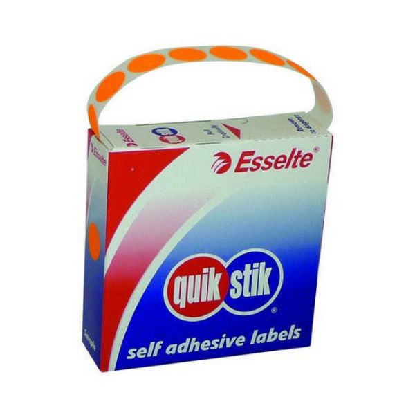 Picture of QUIKSTIK LABEL CIRCLE 14MM FLUORO ORANGE
