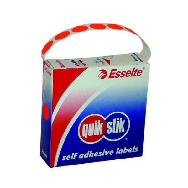 Picture of QUIKSTIK LABEL CIRCLE 14MM FLUORO RED