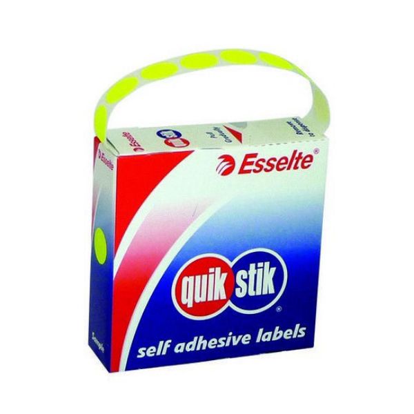 Picture of QUIKSTIK LABEL CIRCLE 14MM FLUORO YELLOW