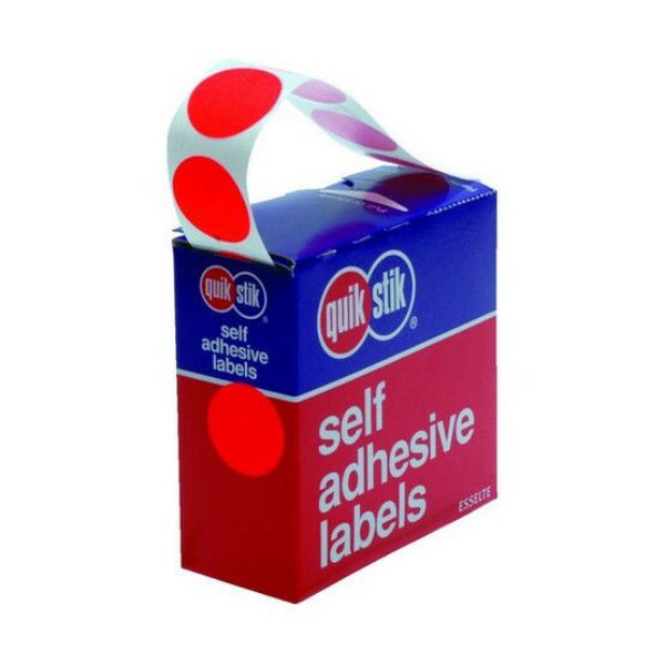 Picture of QUIKSTIK LABEL CIRCLE 24MM FLUORO RED