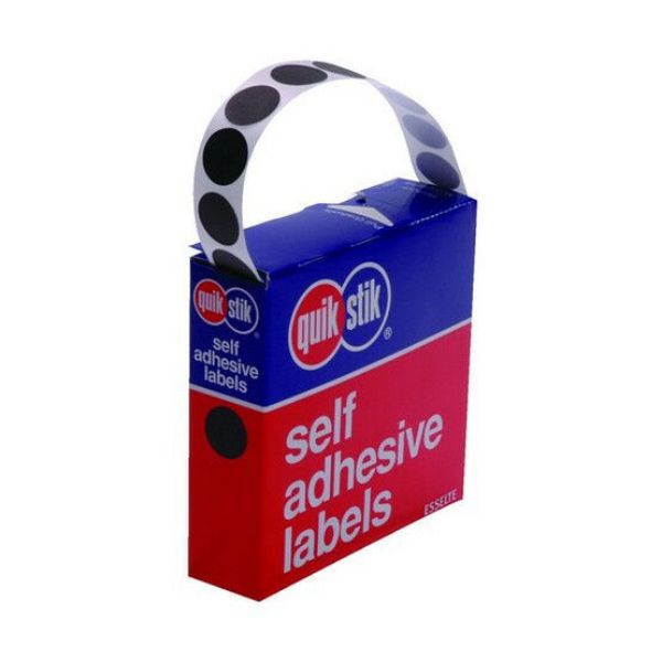 Picture of QUIKSTIK LABEL DISP CIRCLE 14MM BLACK