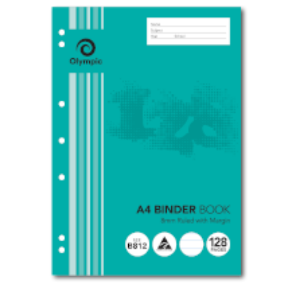 Picture of OLYMPIC A4 BINDER BOOK 8MM 128 PAGE