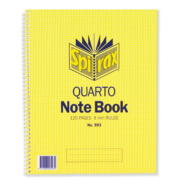 Picture of SPIRAX 593 NOTEBOOK QUARTO 252X200MM 120