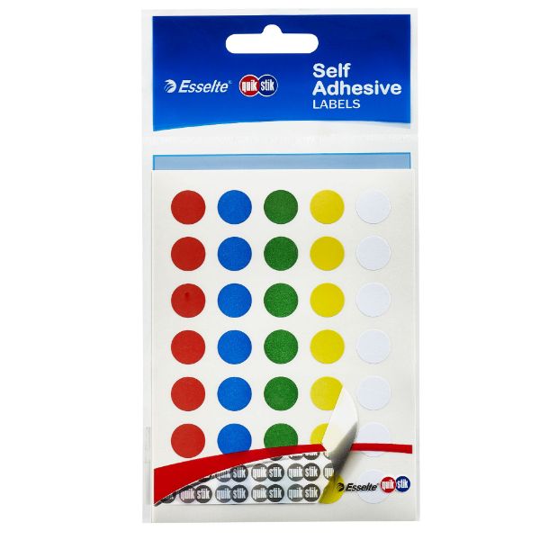 Picture of QUIKSTIK LABELS CIRCLE 11MM ASSORTED