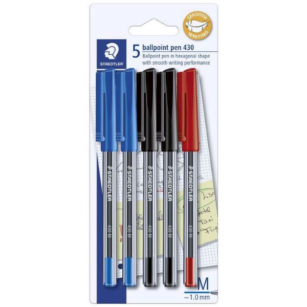 Picture of STAEDTLER STICK 430 MEDIUM ASSORT CARD 5