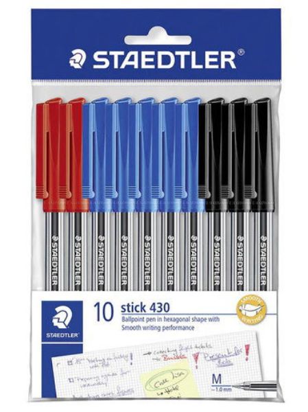 Picture of STAEDTLER STICK 430 MEDIUM ASSORT BAG10