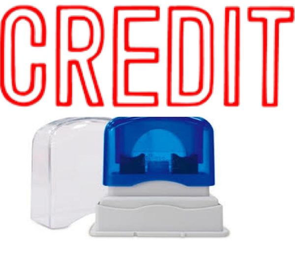 Picture of PRE-INKED STAMP - CREDIT OUTLINE TEXT