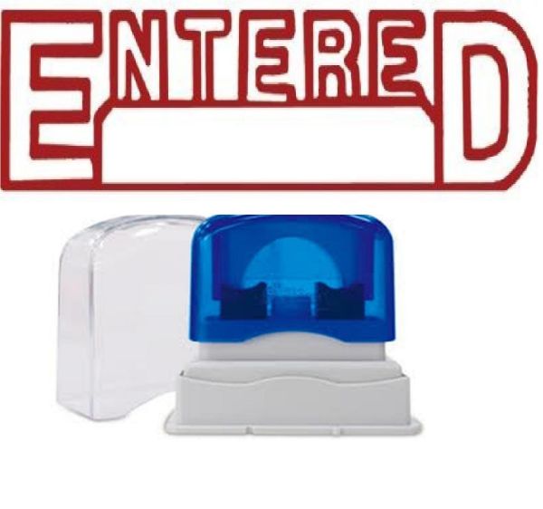 Picture of PRE-INKED STAMP - ENTERED + DATE SPACE