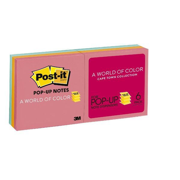 Picture of 3M POP UP NOTES R330-6AN NEON PACK 6