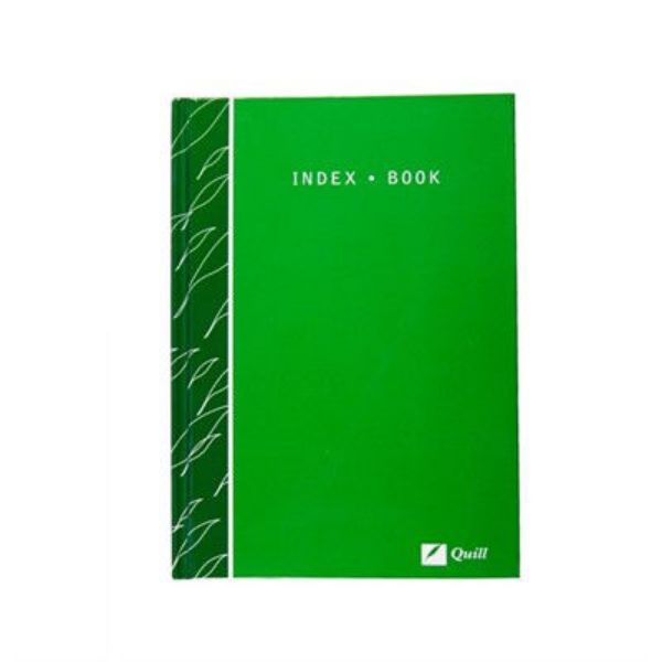 Picture of QUILL INDEX BOOK 120X188MM 160 PAGES 70GSM GREEN
