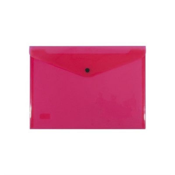 Picture of BANTEX DOCUMENT WALLET STANDARD PP A4 BUTTON CLOSURE - RED