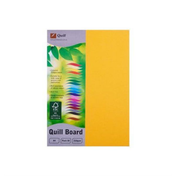 Picture of QUILL BOARD 210GSM A4 PACK 50 - SUNSHINE