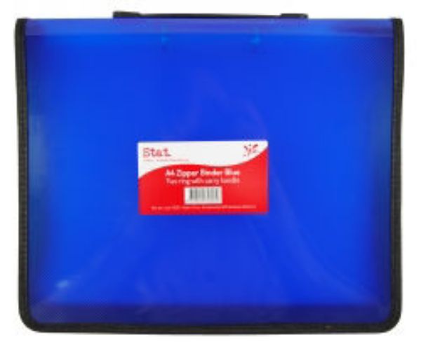 Picture of BINDER STAT A4 2R ZIPPER W/HANDLE BLU