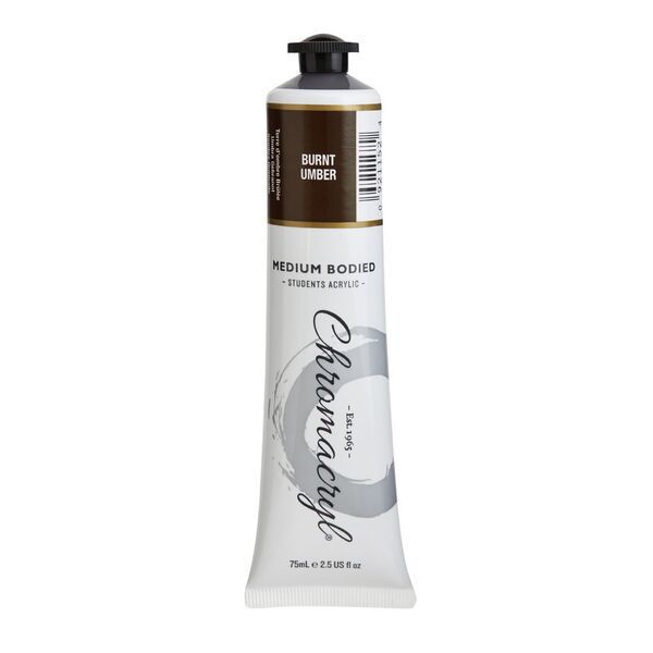 Picture of PAINT CHROMACRYL 75ML ACRYLIC BURNT UMBE