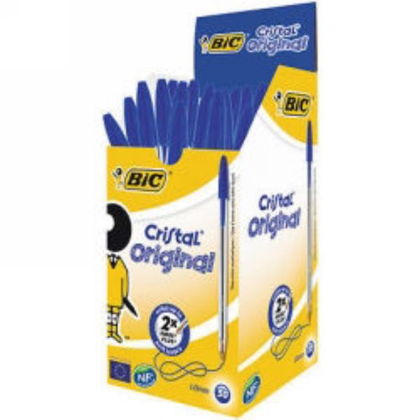 Picture of BIC CRISTAL ORIGINAL MED BLUE BOX 50