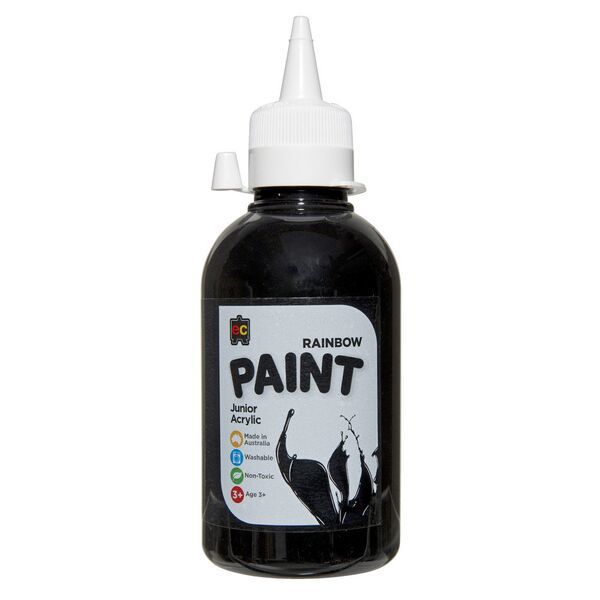 Picture of PAINT 250ML RAINBOW JUNIOR ACRYLIC BLACK
