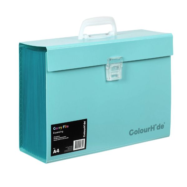 Picture of COLOURHIDE EXPANDING FILE PP CARRY FILE AQUA